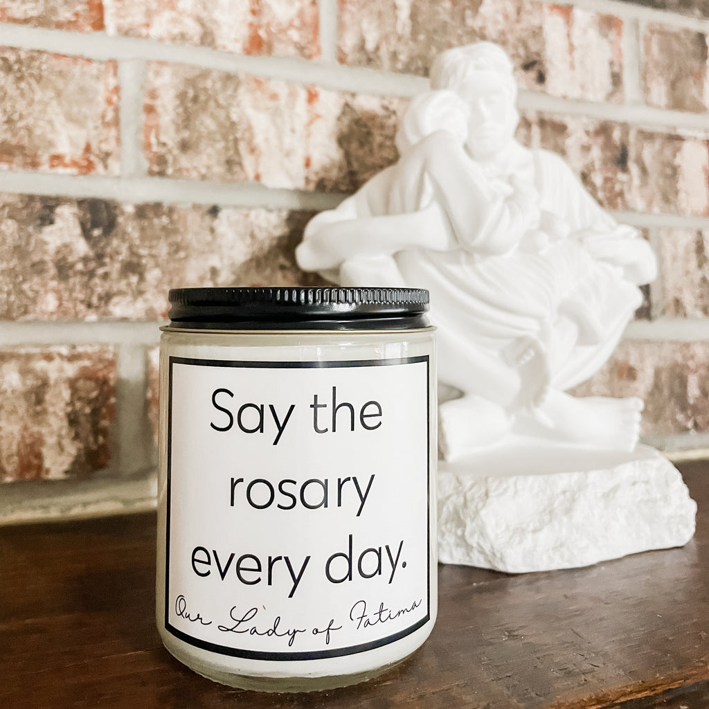 The Our Lady of Fatima Candle | Rose + Thunderstorm