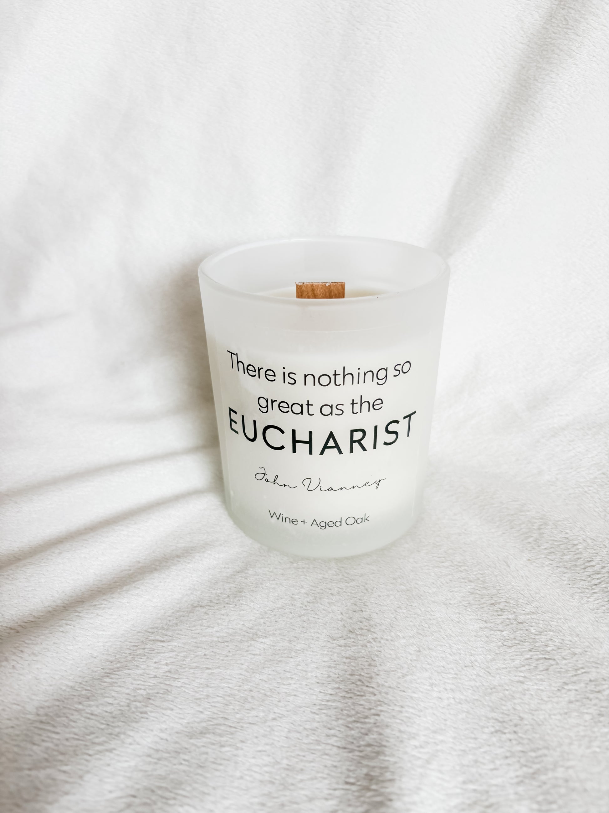 The Eucharist Candle | Wine + Aged Oak